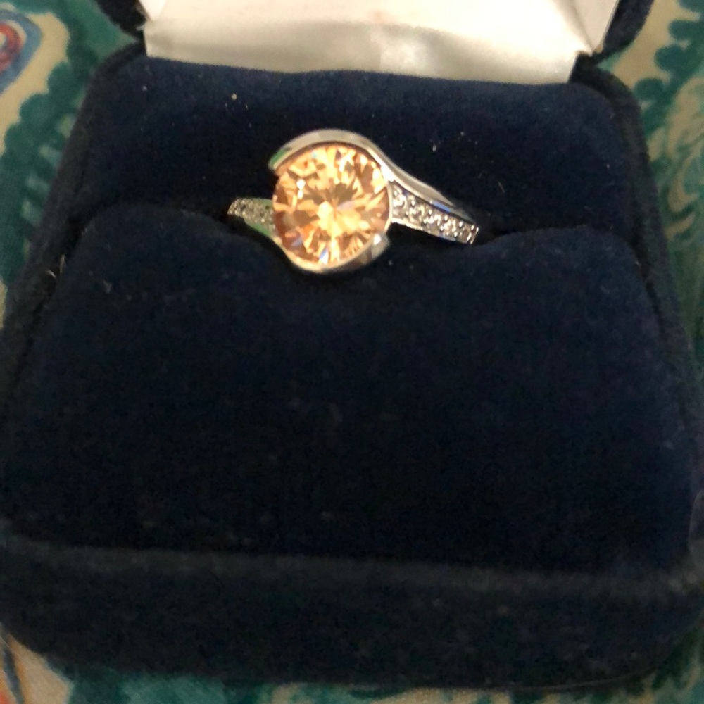 Citrine, sterling silver ring